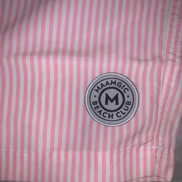 Maamgic Men’s Swim Trunks. Pink White. Small - Picture 8 of 11